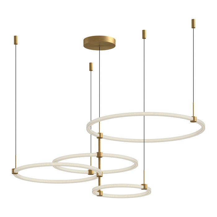 Bruni LED Chandelier Brushed Gold-Large Chandeliers-Kuzco Lighting-Lighting Design Store