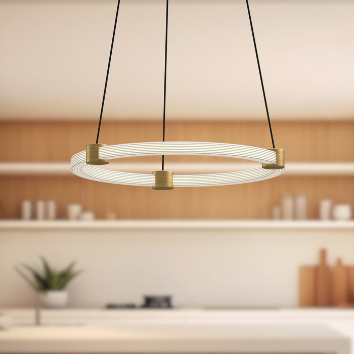Bruni LED Pendant Brushed Gold-Pendants-Kuzco Lighting-Lighting Design Store