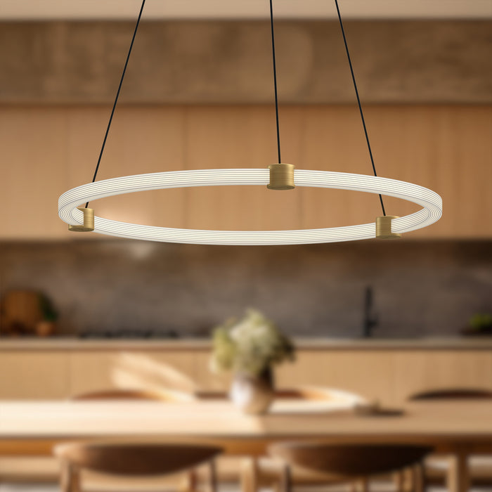 Bruni LED Pendant Brushed Gold-Pendants-Kuzco Lighting-Lighting Design Store