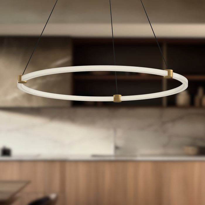 Bruni LED Pendant Brushed Gold-Pendants-Kuzco Lighting-Lighting Design Store