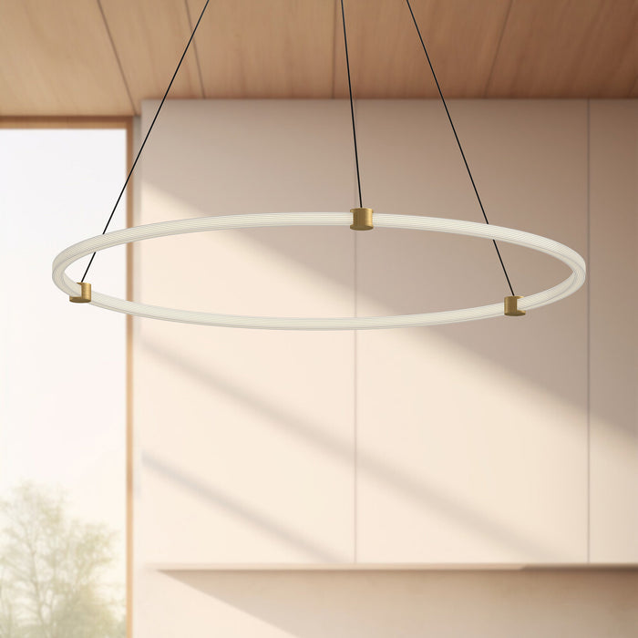 Bruni LED Pendant Brushed Gold-Pendants-Kuzco Lighting-Lighting Design Store
