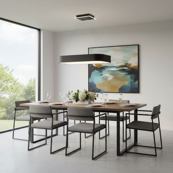 Lazio LED Chandelier Black-Mid. Chandeliers-Artcraft-Lighting Design Store