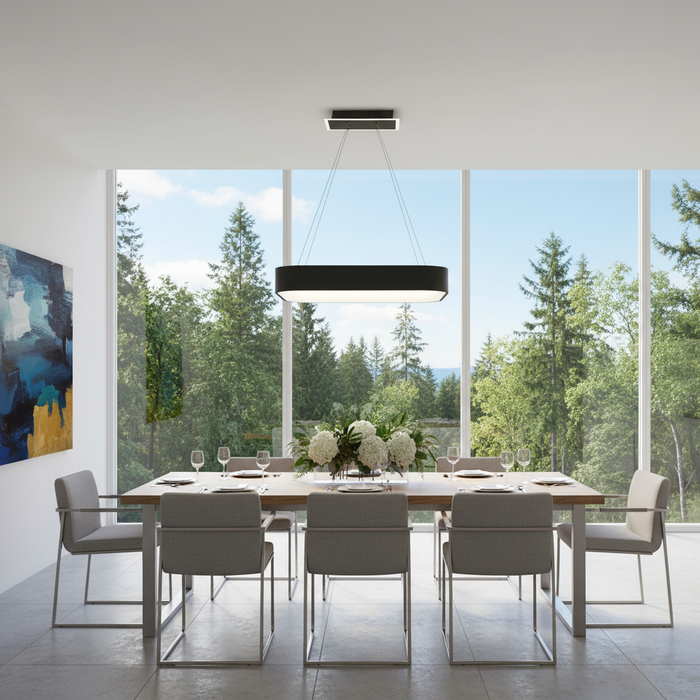 Lazio LED Chandelier Black-Mid. Chandeliers-Artcraft-Lighting Design Store