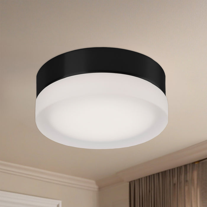 Bedford LED Flush Mount Black/Frosted-Flush Mounts-Kuzco Lighting-Lighting Design Store