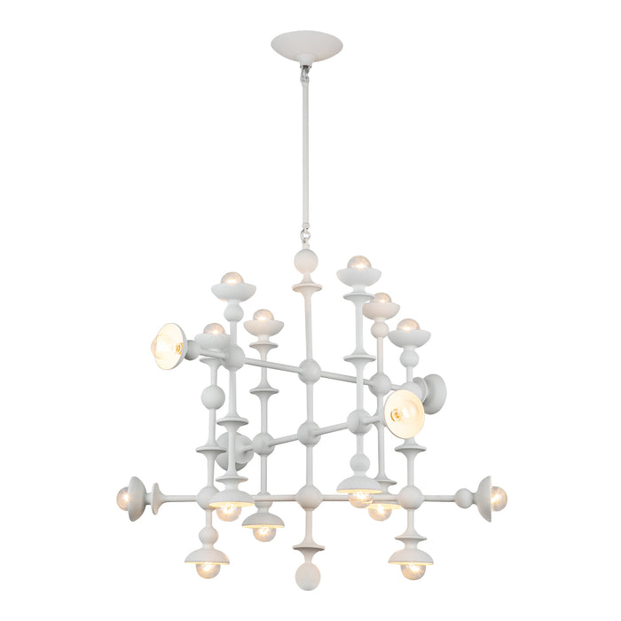 Cadence 18 Light Chandelier Antique White-Large Chandeliers-Alora-Lighting Design Store