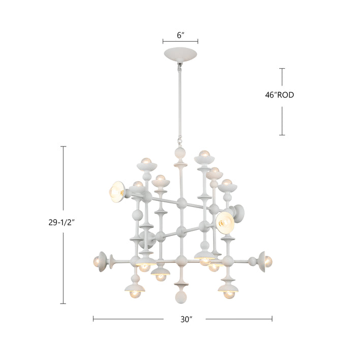 Cadence 18 Light Chandelier Antique White-Large Chandeliers-Alora-Lighting Design Store