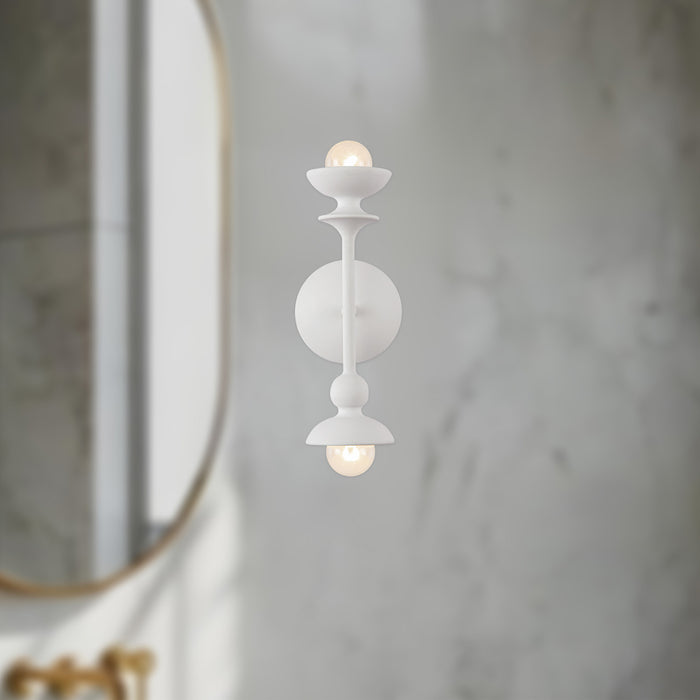 Cadence Two Light Vanity Antique White-Bathroom Fixtures-Alora-Lighting Design Store