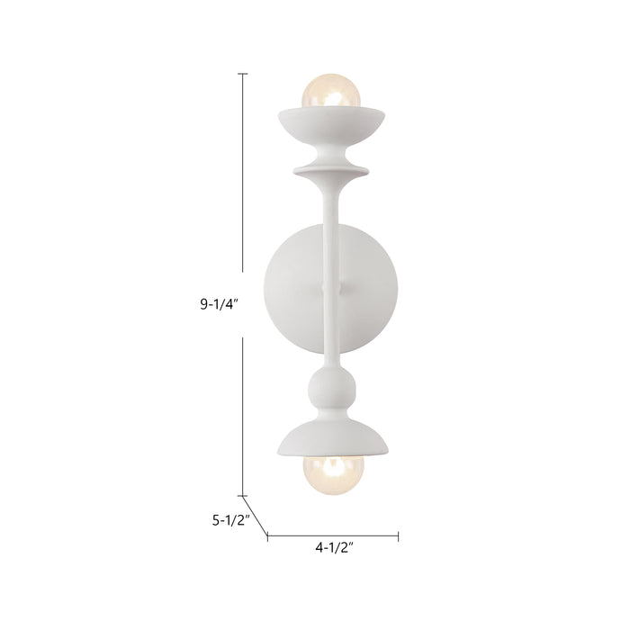 Cadence Two Light Vanity Antique White-Bathroom Fixtures-Alora-Lighting Design Store