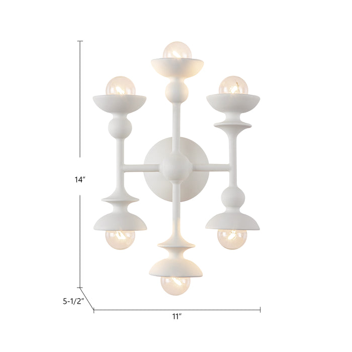 Cadence Six Light Vanity Antique White-Sconces-Alora-Lighting Design Store