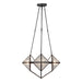 Cairo Four Light Chandelier Ribbed Glass/Urban Bronze-Mid. Chandeliers-Alora-Lighting Design Store