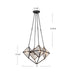 Cairo Four Light Chandelier Ribbed Glass/Vintage Brass-Mid. Chandeliers-Alora-Lighting Design Store