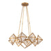 Cairo Eight Light Chandelier Ribbed Glass/Vintage Brass-Mid. Chandeliers-Alora-Lighting Design Store