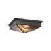 Cairo Two Light Flush Mount Ribbed Glass/Urban Bronze-Flush Mounts-Alora-Lighting Design Store