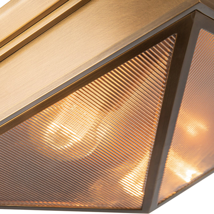 Cairo Two Light Flush Mount Ribbed Glass/Vintage Brass-Flush Mounts-Alora-Lighting Design Store