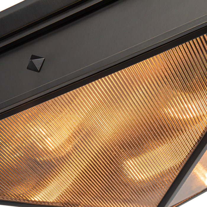 Cairo Four Light Flush Mount Ribbed Glass/Urban Bronze-Flush Mounts-Alora-Lighting Design Store