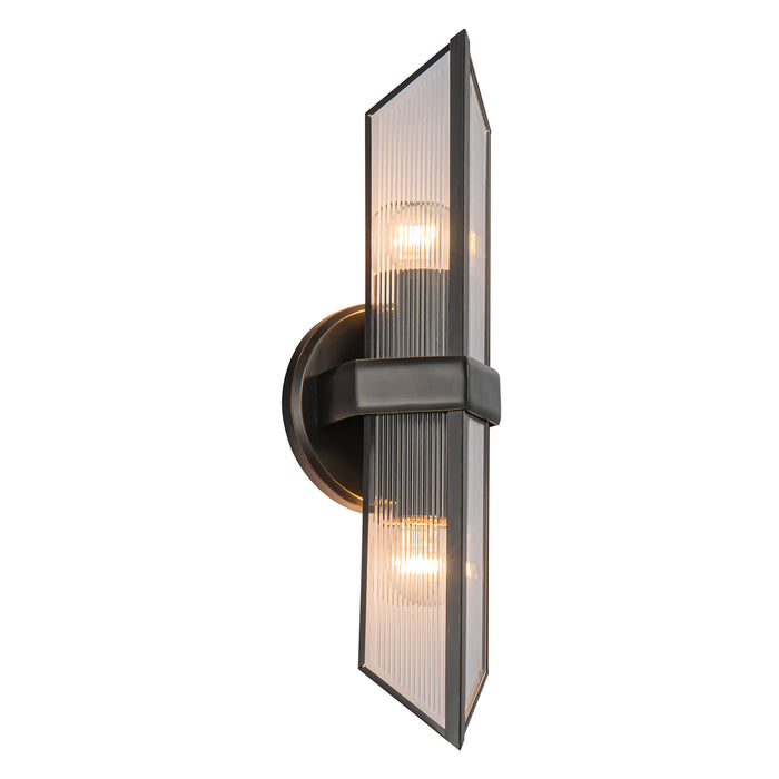 Cairo Two Light Vanity Ribbed Glass/Urban Bronze-Bathroom Fixtures-Alora-Lighting Design Store