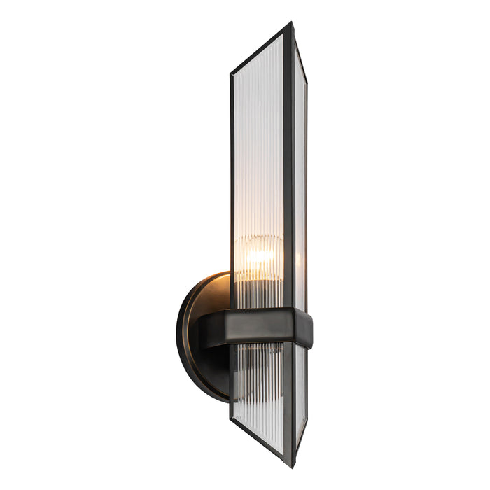 Cairo One Light Wall Sconce Ribbed Glass/Urban Bronze-Sconces-Alora-Lighting Design Store