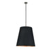 Calor Three Light Pendant Black Linen With Gold Parchment/Urban Bronze-Pendants-Alora-Lighting Design Store