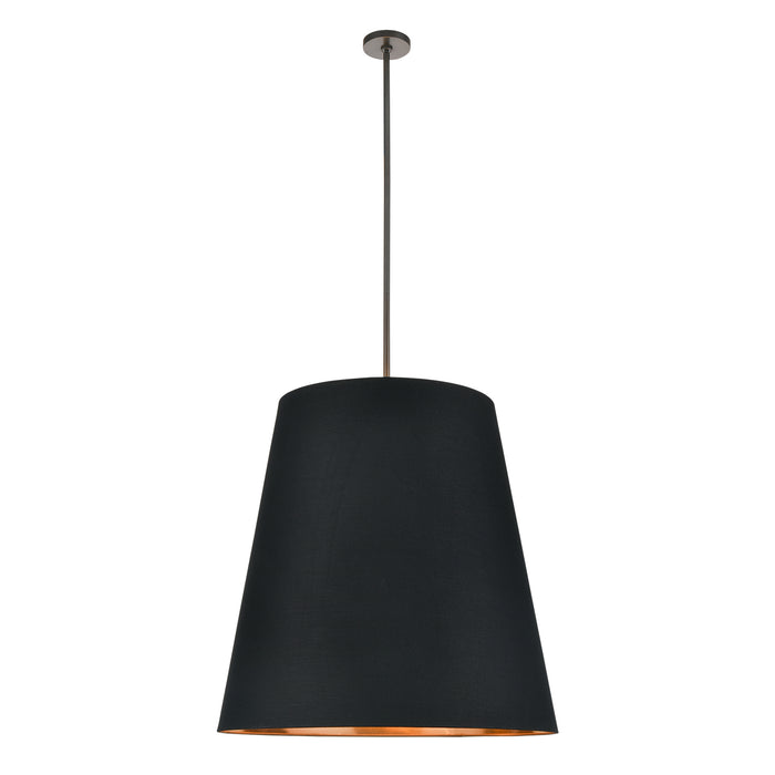 Calor Three Light Pendant Black Linen With Gold Parchment/Urban Bronze-Pendants-Alora-Lighting Design Store