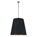 Calor Three Light Pendant Black Linen With Gold Parchment/Urban Bronze-Pendants-Alora-Lighting Design Store