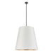 Calor Three Light Pendant Urban Bronze/White Linen With Gold Parchment-Pendants-Alora-Lighting Design Store