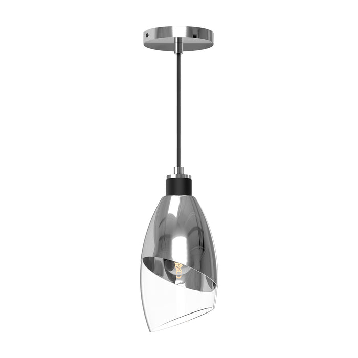 Capri One Light Pendant Chrome/Clear Glass-Mini Pendants-Alora-Lighting Design Store