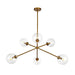 Cassia Six Light Chandelier Aged Gold/Clear Glass-Large Chandeliers-Alora-Lighting Design Store
