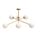 Cassia Six Light Chandelier Aged Gold/Opal Matte Glass-Mid. Chandeliers-Alora-Lighting Design Store