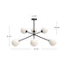 Cassia Six Light Chandelier Matte Black/Opal Matte Glass-Mid. Chandeliers-Alora-Lighting Design Store