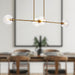Cassia Four Light Linear Pendant Aged Gold/Clear Glass-Linear/Island-Alora-Lighting Design Store
