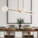 Cassia Four Light Linear Pendant Aged Gold/Opal Matte Glass-Linear/Island-Alora-Lighting Design Store