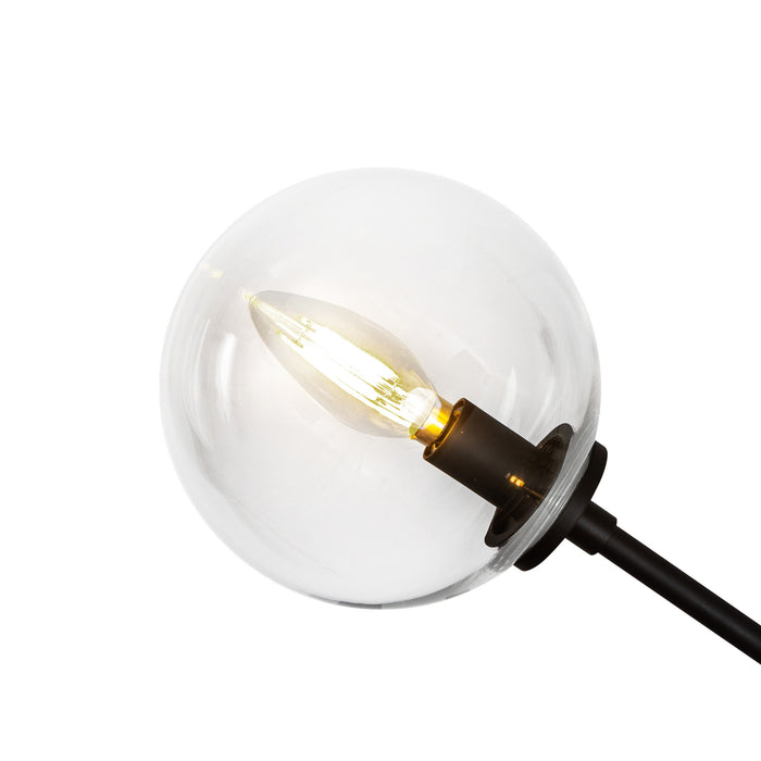 Cassia Four Light Linear Pendant Matte Black/Clear Glass-Linear/Island-Alora-Lighting Design Store