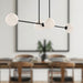 Cassia Four Light Linear Pendant Matte Black/Opal Matte Glass-Linear/Island-Alora-Lighting Design Store