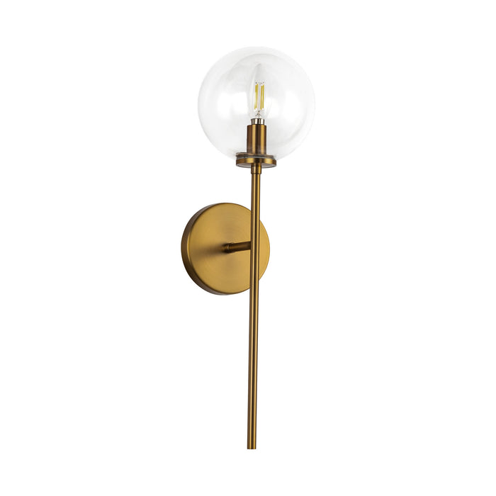 Cassia One Light Wall Vanity Aged Gold/Clear Glass-Sconces-Alora-Lighting Design Store