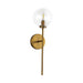 Cassia One Light Wall Vanity Aged Gold/Clear Glass-Sconces-Alora-Lighting Design Store