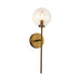 Cassia One Light Wall Vanity Aged Gold/Clear Glass-Sconces-Alora-Lighting Design Store