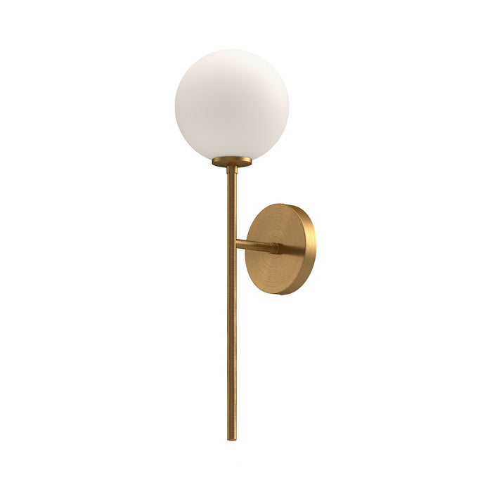 Cassia One Light Wall Sconce Aged Gold/Opal Matte Glass-Sconces-Alora-Lighting Design Store