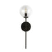 Cassia One Light Wall Vanity Matte Black/Clear Glass-Sconces-Alora-Lighting Design Store