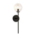 Cassia One Light Wall Vanity Matte Black/Clear Glass-Sconces-Alora-Lighting Design Store
