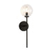 Cassia One Light Wall Vanity Matte Black/Clear Glass-Sconces-Alora-Lighting Design Store