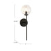 Cassia One Light Wall Vanity Matte Black/Clear Glass-Sconces-Alora-Lighting Design Store