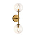 Cassia Two Light Wall Vanity Aged Gold/Clear Glass-Sconces-Alora-Lighting Design Store