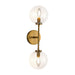 Cassia Two Light Wall Vanity Aged Gold/Clear Glass-Sconces-Alora-Lighting Design Store