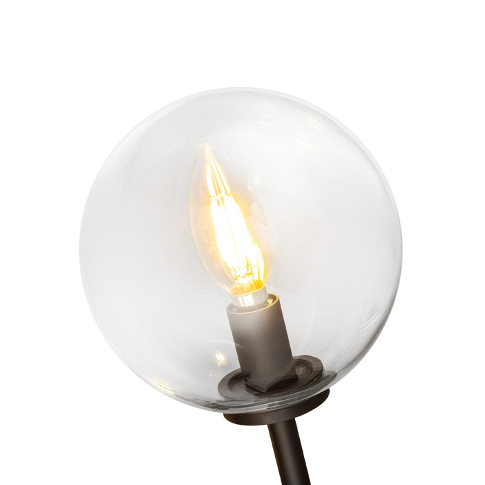 Cassia Two Light Wall Vanity Matte Black/Clear Glass-Sconces-Alora-Lighting Design Store