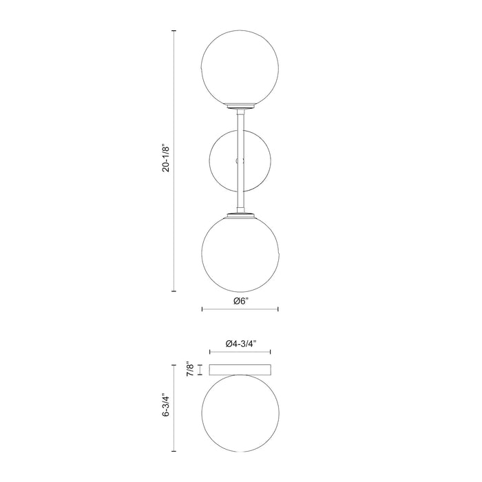 Cassia Two Light Wall Vanity Matte Black/Clear Glass-Sconces-Alora-Lighting Design Store