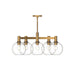 Castilla Five Light Chandelier Aged Gold/Clear Glass-Mid. Chandeliers-Alora-Lighting Design Store