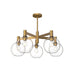 Castilla Five Light Chandelier Aged Gold/Clear Glass-Mid. Chandeliers-Alora-Lighting Design Store