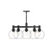 Castilla Five Light Chandelier Clear Glass/Matte Black-Mid. Chandeliers-Alora-Lighting Design Store