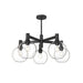 Castilla Five Light Chandelier Clear Glass/Matte Black-Mid. Chandeliers-Alora-Lighting Design Store