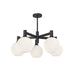 Castilla Five Light Chandelier Matte Black/Opal Matte Glass-Mid. Chandeliers-Alora-Lighting Design Store